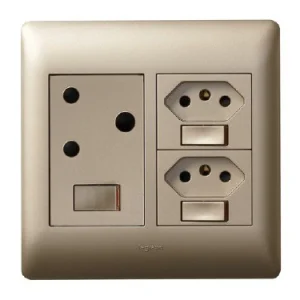 Legrand Ysalis Double Socket 4X4 Champagne PYNOS44CHA