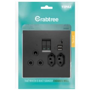 Crabtree Topaz USB Socket Graphite 15231/249P