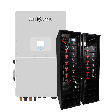 Cougar Kit 1 x 250kw Sunsynk HV Inverter + 1 x 61.5kw 615v Hubble Lithium Battery HV-615