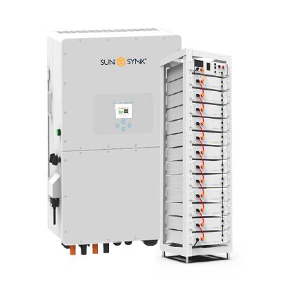 Springbok Kit 1 x 50kw Sunsynk HV Inverter + 1 x 61.44kw Sunsynk Battery