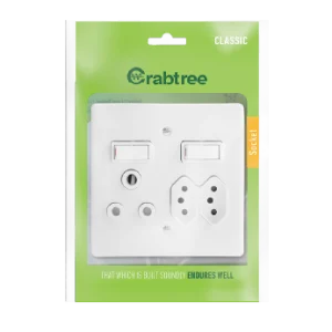 Crabtree Classic Combination Switched Socket + Cover 100x100 18017/249