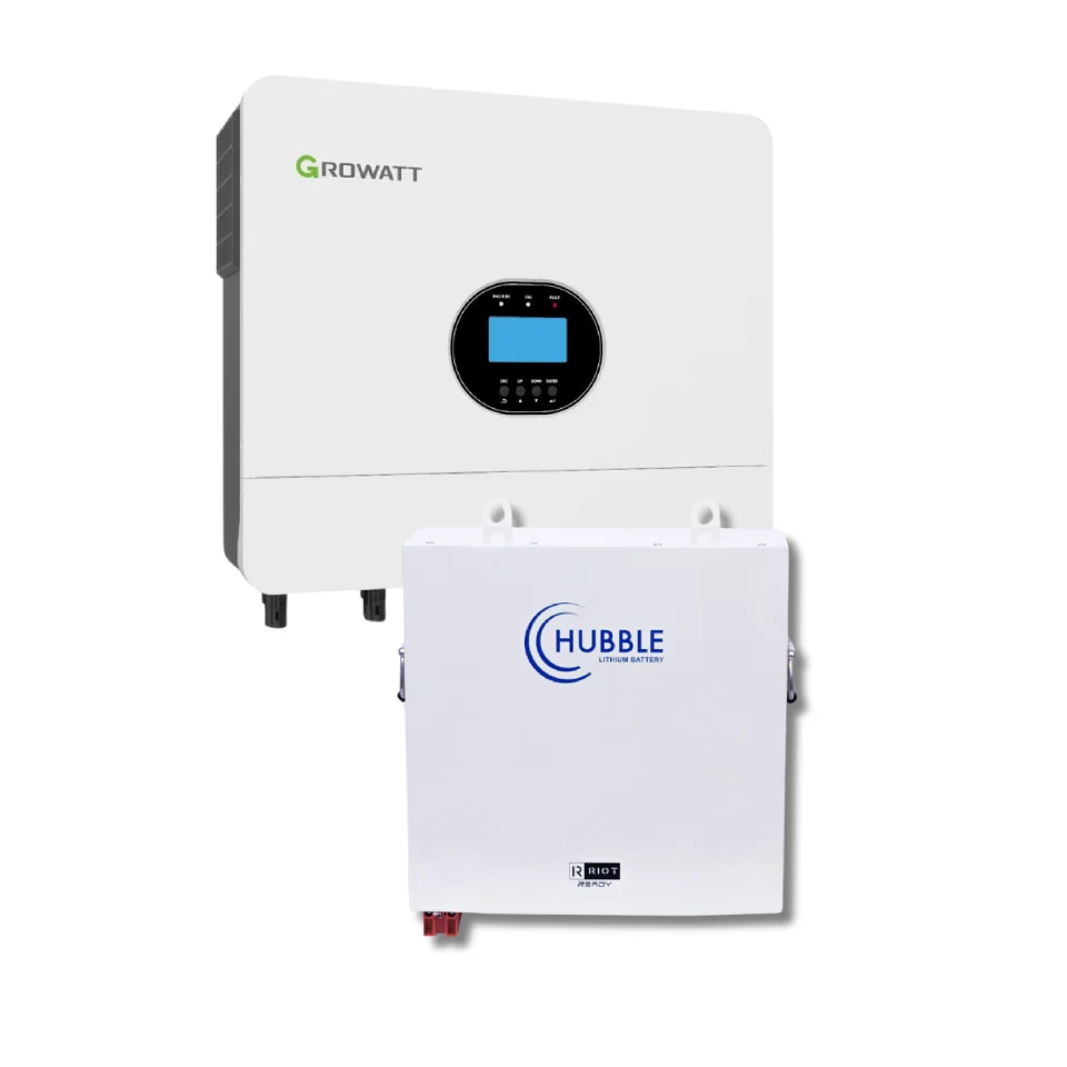 1 x 5kw Growatt Inverter + 1 x 5.5kw Hubble Battery AM-2