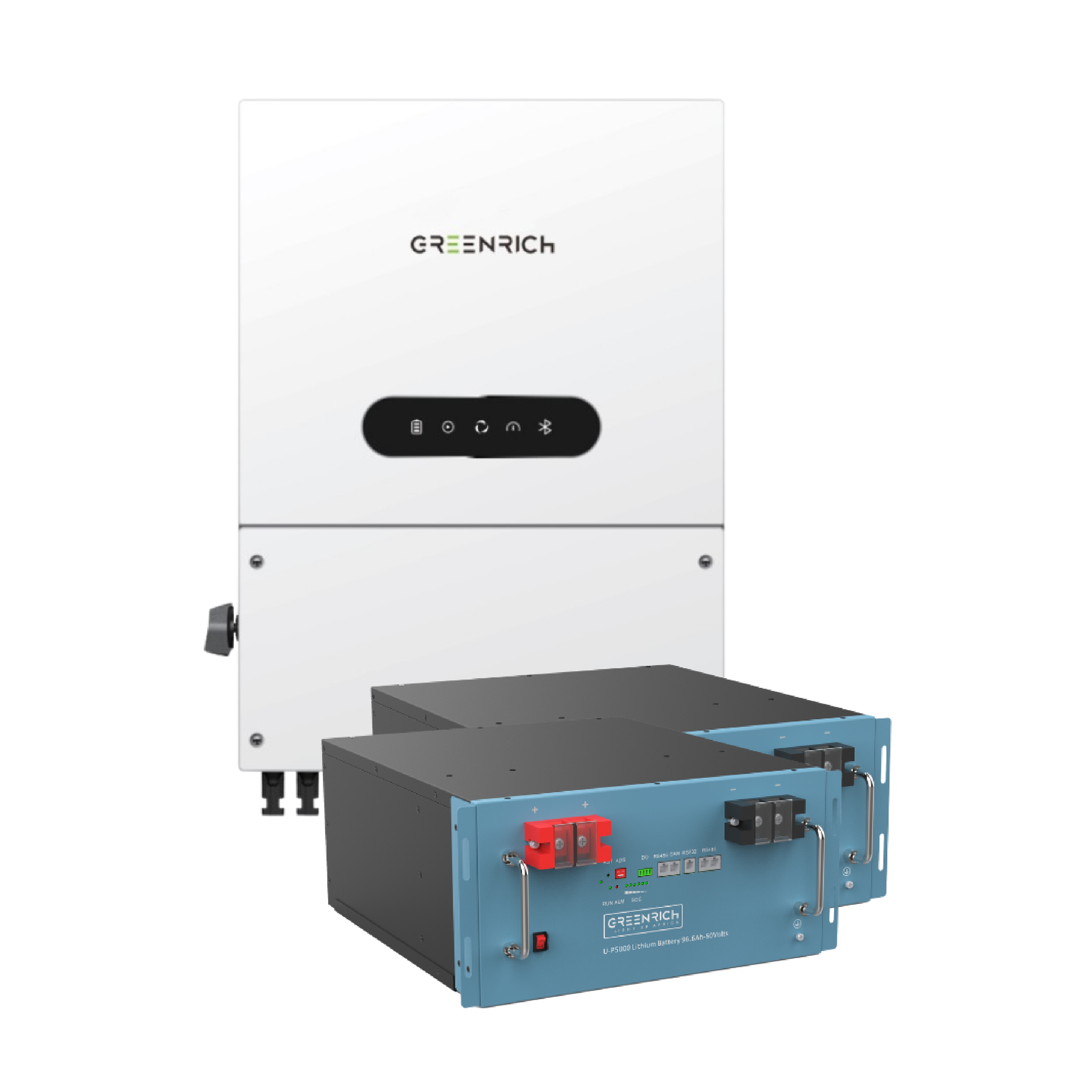 1 x 8kw Greenrich Inverter + 2 x 4.95kw Greenrich Batteries