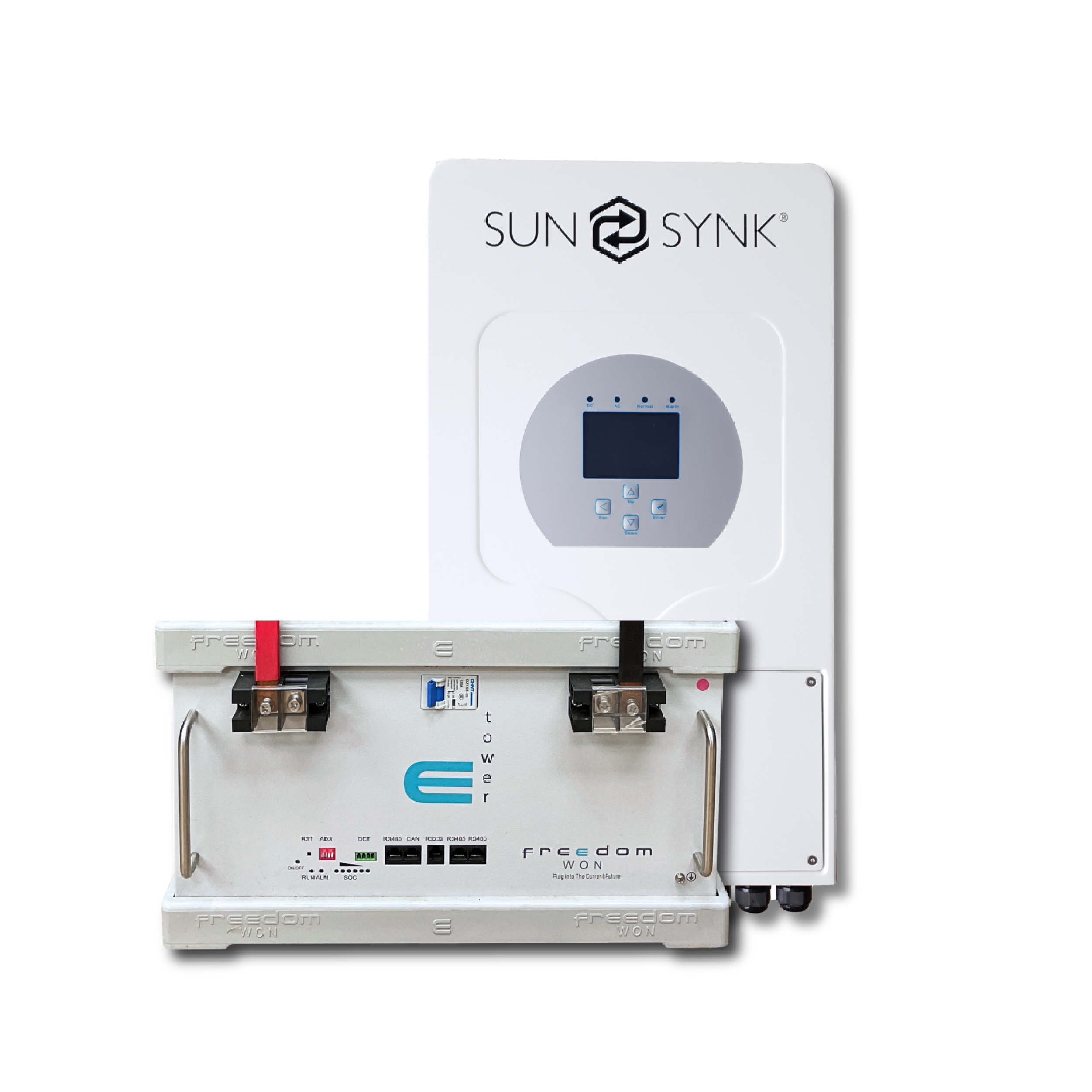 1 x 5kw Sunsynk Inverter + 1 x Kwh Freedom Won Etower