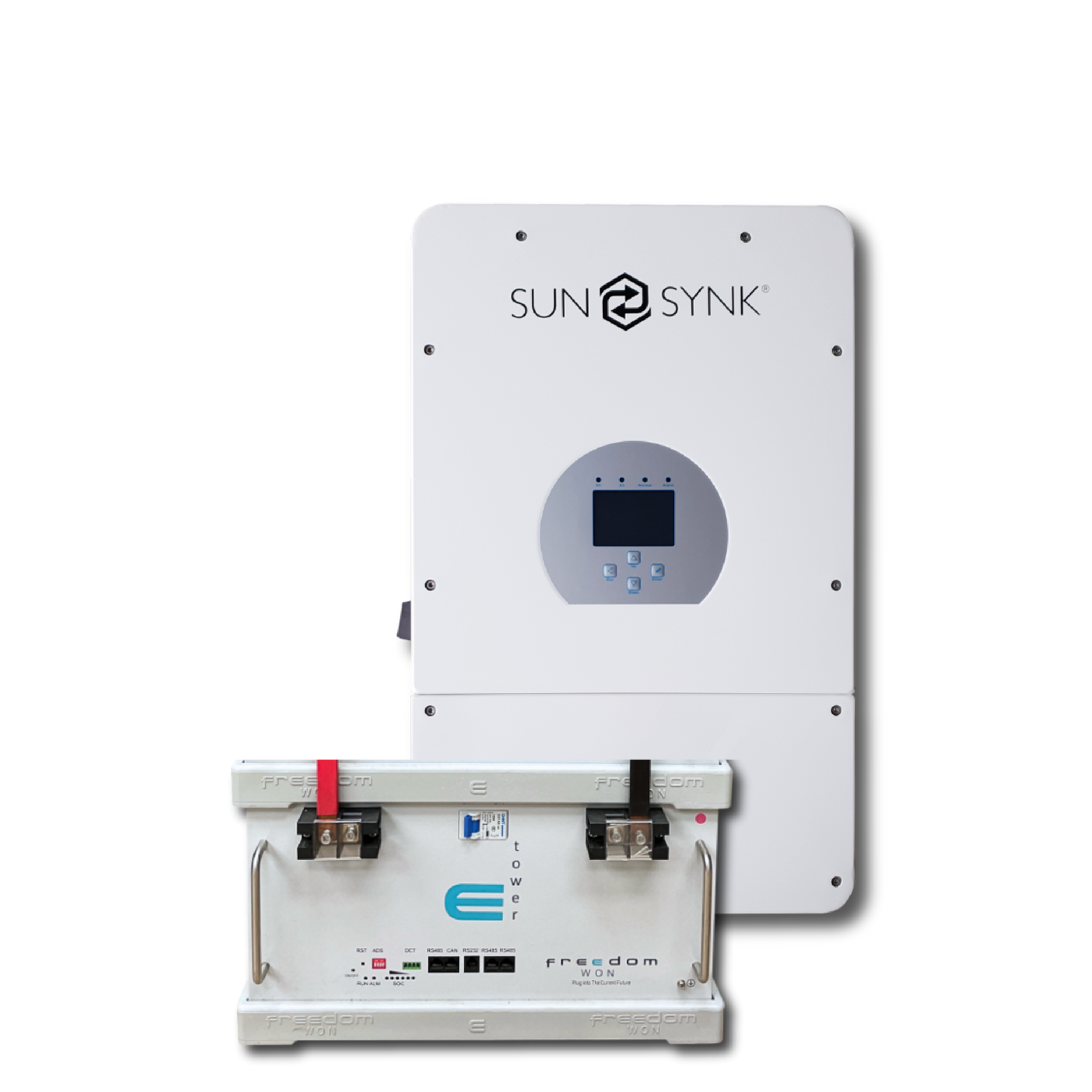 1 x 12kw Sunsynk Inverter 1 Phase + 1 x 5Kwh Freedom Won Etower