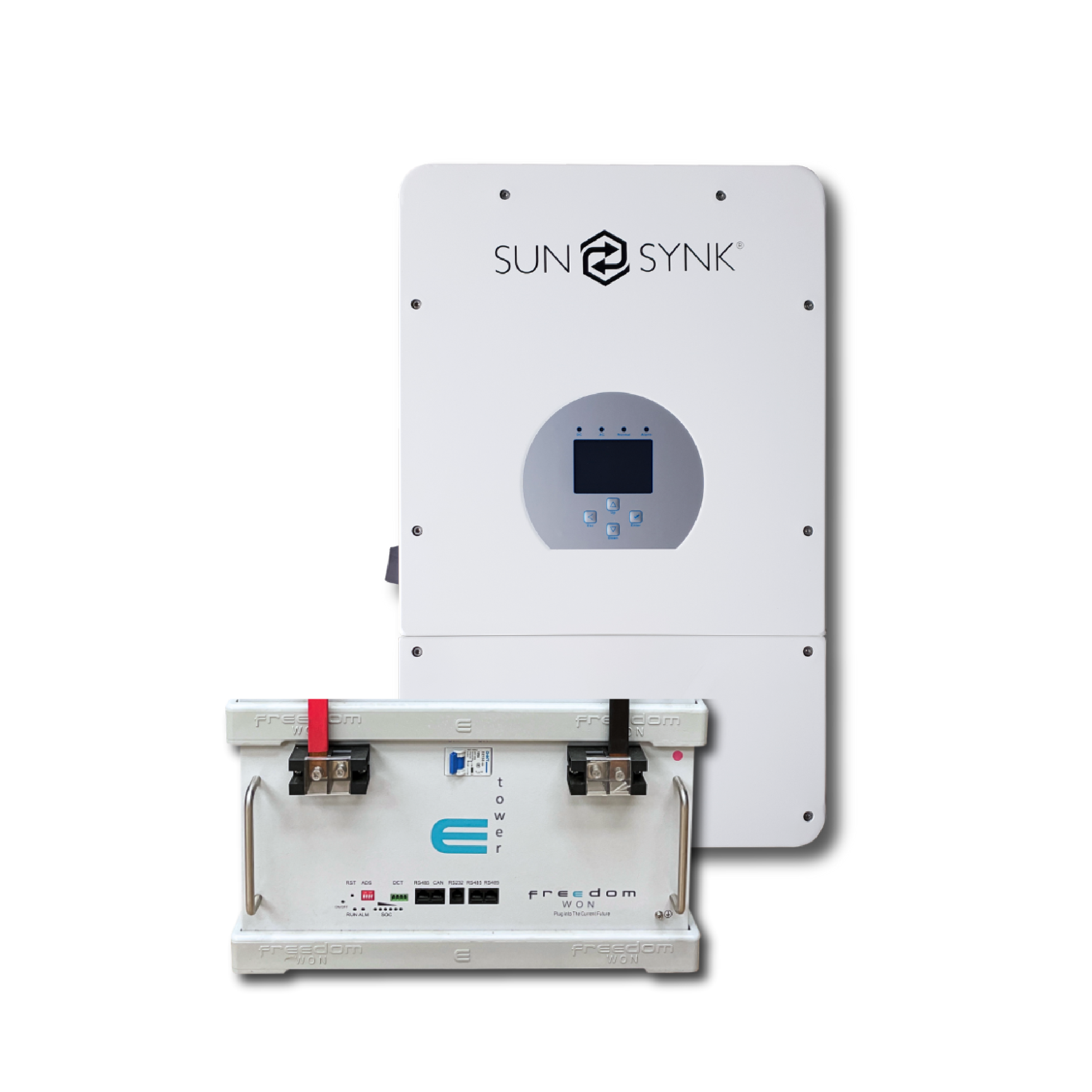 1 x 12kw Sunsynk Inverter 3 Phase + 1 x 5Kwh Freedom Won Etower